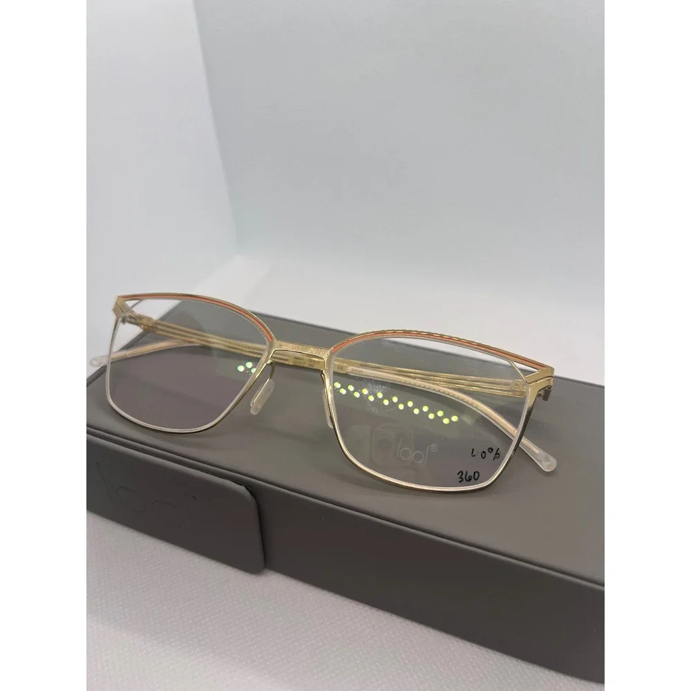 Lool Eyeglasses Frames Women's Designer Glasses Gold Navi